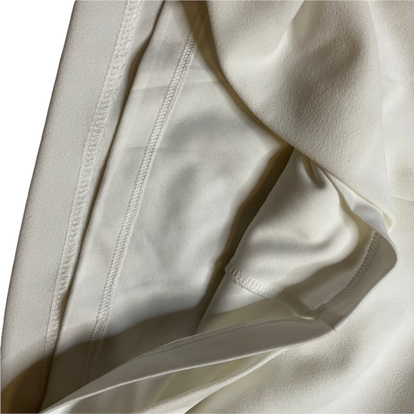 Calvin Klein white midi dress with short ruffle sleeve crew neck semiformal 4 - Picture 7 of 7